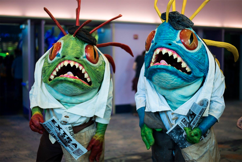 Murloc newsboys promoting Heartstone’s new expansion pack, Mean Streets of Gadgetzan.